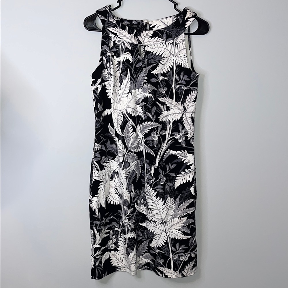 Talbots Black and White Halter Sheath Mini Dress
